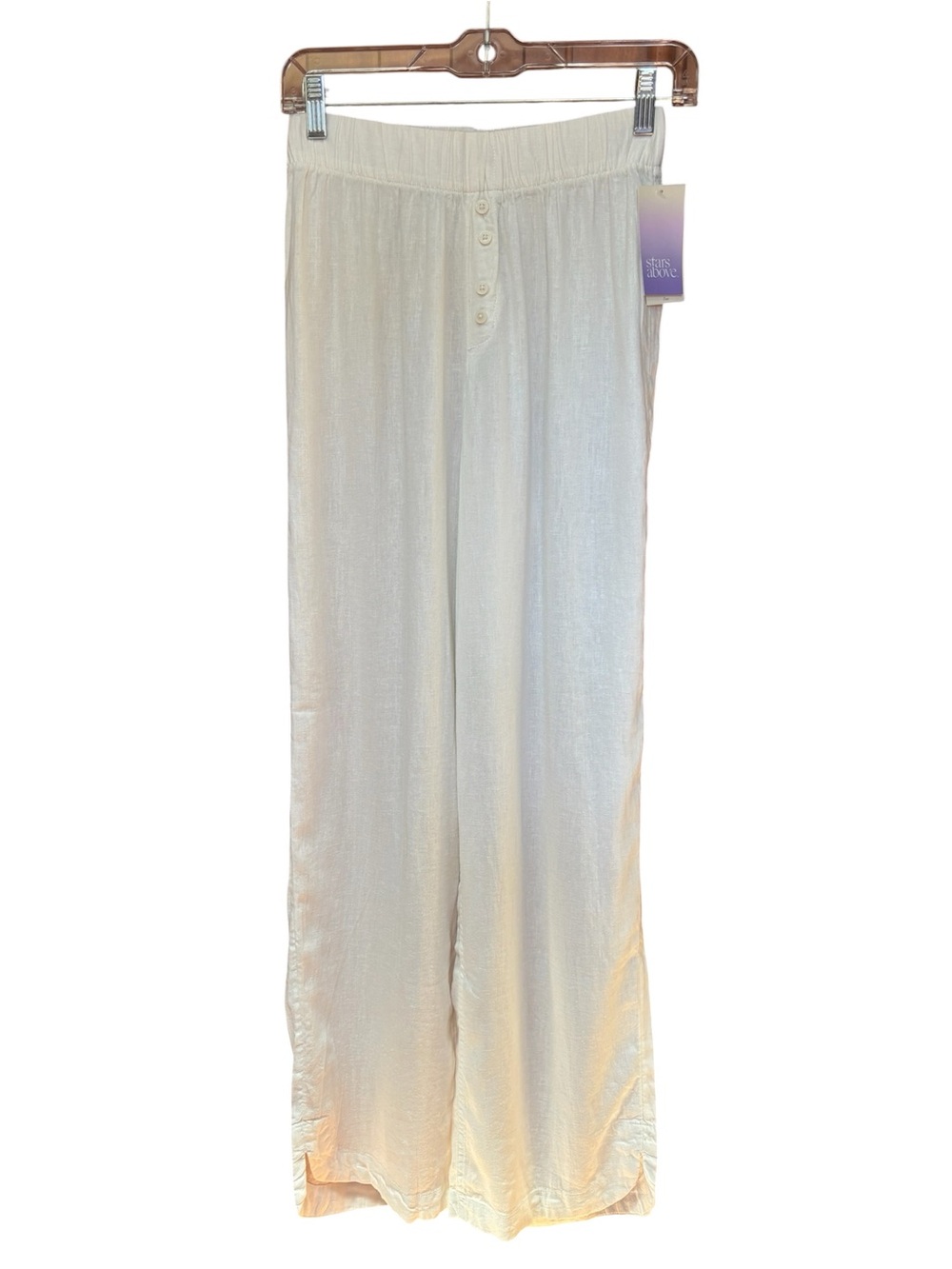 stars above Ivory Wide-Leg Button-Front Pants